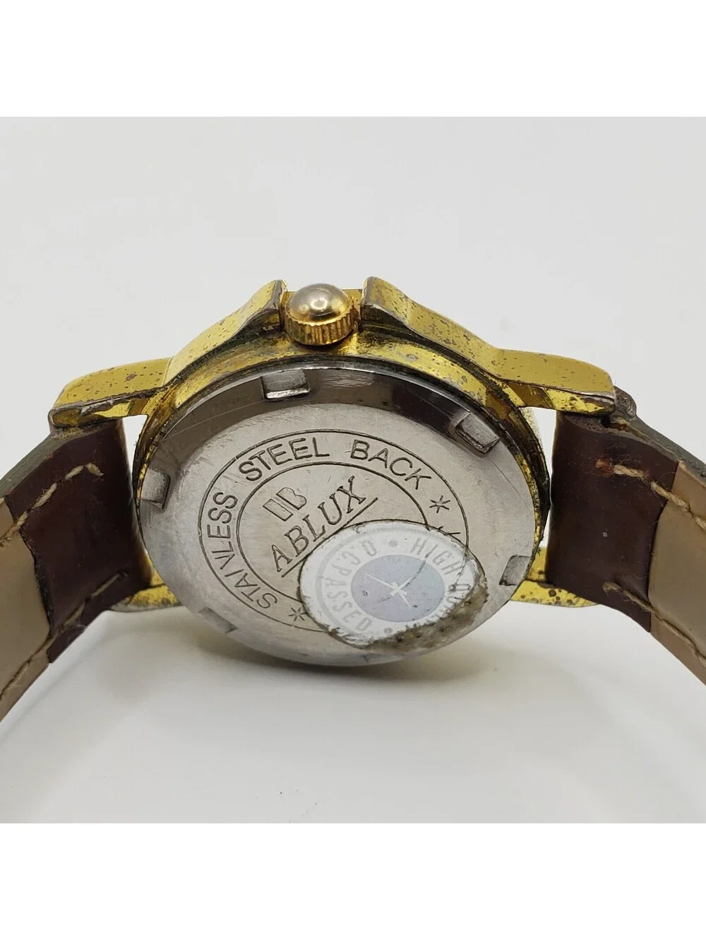 Ablux Quartz Brown Leather Band 22mm Womens Watch New Battery